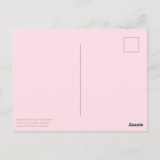 放棄されたハウスフロントステップクイーンアンズレース ポストカード (裏面)