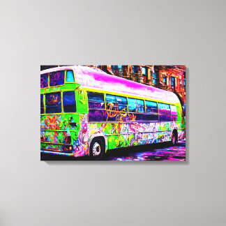 放棄されたバス通りアート キャンバスプリント