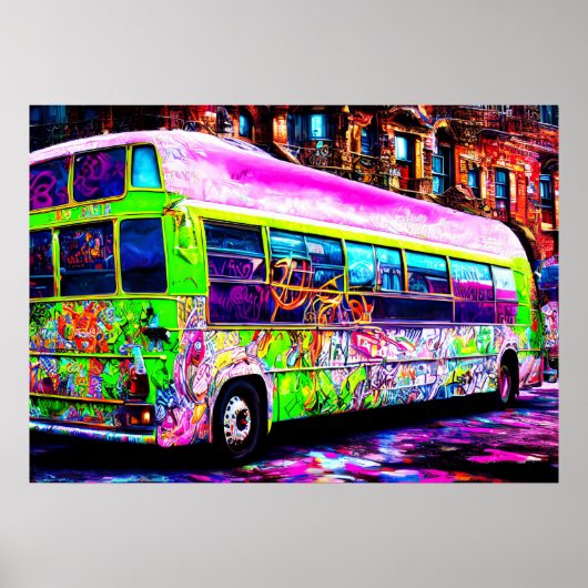 放棄されたバス通りアート ポスター (正面)