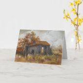 放棄されたバーンファームカントリー素朴 カード (黄色い花)