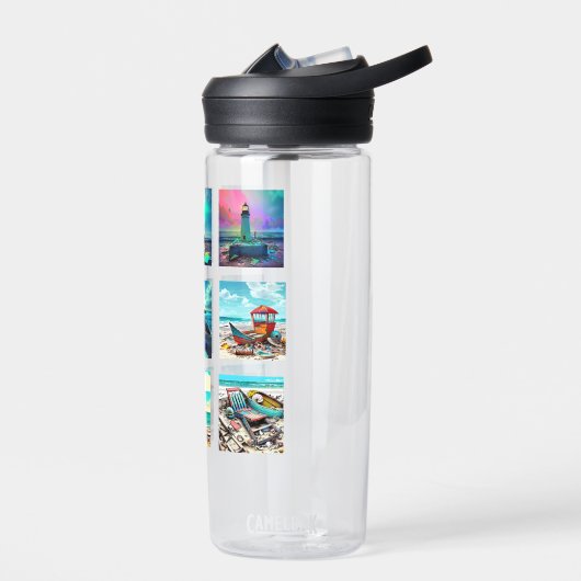 放棄されたビーチハイライトハウスとボート ウォーターボトル (左面)