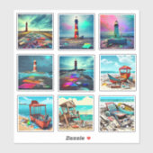 放棄されたビーチハイライトハウスとボート シール (シート)