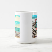 放棄されたビーチボート難破船AIがアートを生成 コーヒーマグカップ (中央)