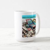 放棄されたビーチボート難破船AIがアートを生成 コーヒーマグカップ (正面右)