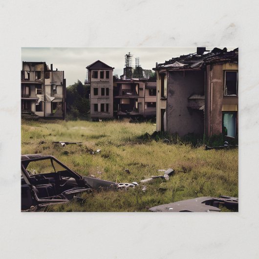 放棄されたポスト黙示録建物 ポストカード (正面)