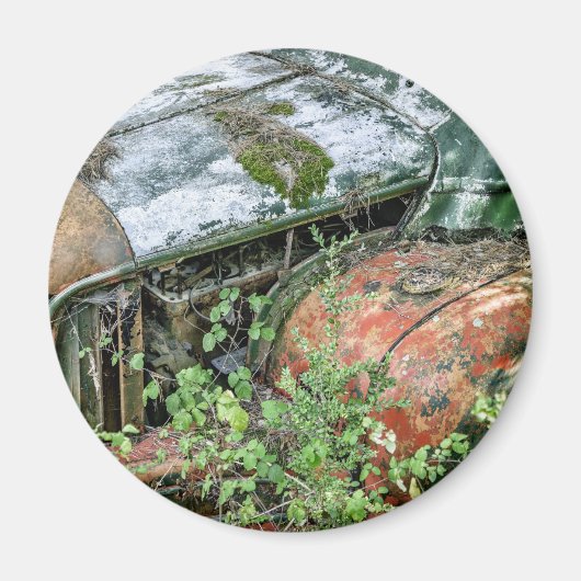 放棄されたヴィンテージトラック マグネット (正面)