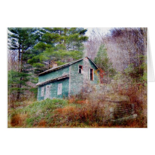 放棄された家とトラックのデジタルアート (正面横)