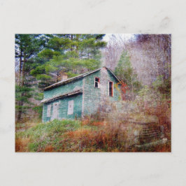 放棄された家とトラックのデジタルアート ポストカード