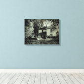 放棄された家と車 キャンバスプリント (インサイチュ (ウッドフロア))