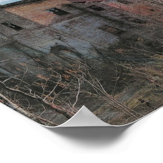 放棄された建物とウォータータワー ポスター (角)