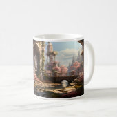 放棄された建物の小さな川 コーヒーマグカップ (正面右)