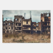放棄された建物ポストアポカリプス ラッピングペーパーシート (正面3)