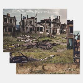 放棄された建物ポストアポカリプス ラッピングペーパーシート