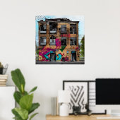 放棄された建物抽象芸術AIアート ポスター (ホームオフィス)