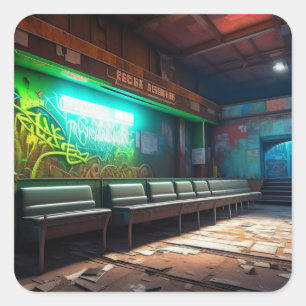 放棄された建物都市崩壊 スクエアシール