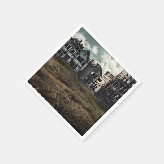 放棄された建物 | Apocalypse破壊後 スタンダードカクテルナプキン (角)