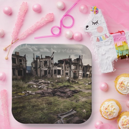 放棄された建物 | Apocalypse破壊後 ペーパープレート (パーティー)