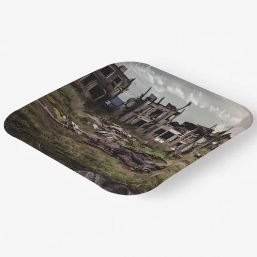 放棄された建物 | Apocalypse破壊後 ペーパープレート (傾斜あり)