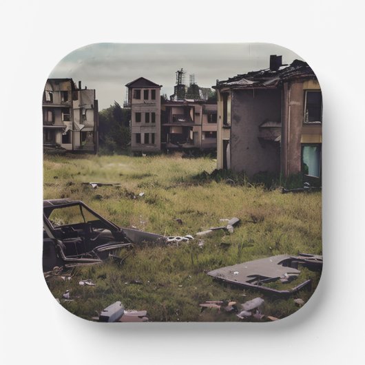 放棄された建物 | Apocalypse破壊後 ペーパープレート (正面)