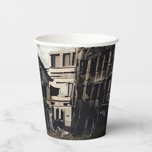 放棄された建物 | Apocalypse破壊後 紙コップ (裏面)