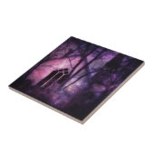 放棄された教会パープルナイトスカイデジタルアート タイル (側面)