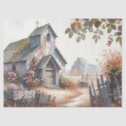 放棄された教会7ティッシュペーパー 薄葉紙 (正面)