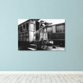 放棄された木製の乗用車ルマスロキャンバス キャンバスプリント (インサイチュ (ウッドフロア))