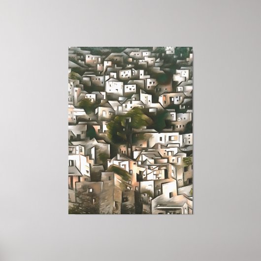 放棄された村のカヤコイフェティイェランドスケープアート キャンバスプリント (正面)