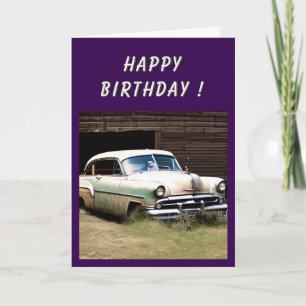放棄された車1950s誕生日 カード