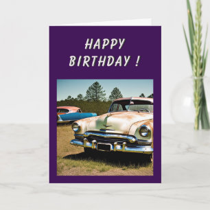 放棄された車1950s誕生日 カード