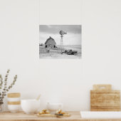 放棄された農場, 1936.ヴィンテージ写真 ポスター (キッチン)