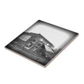 放棄された農家ビジネスの白黒 タイル (側面)