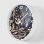 放棄された都市 | Post Apocalypse Dystopian World 壁時計 (傾斜)