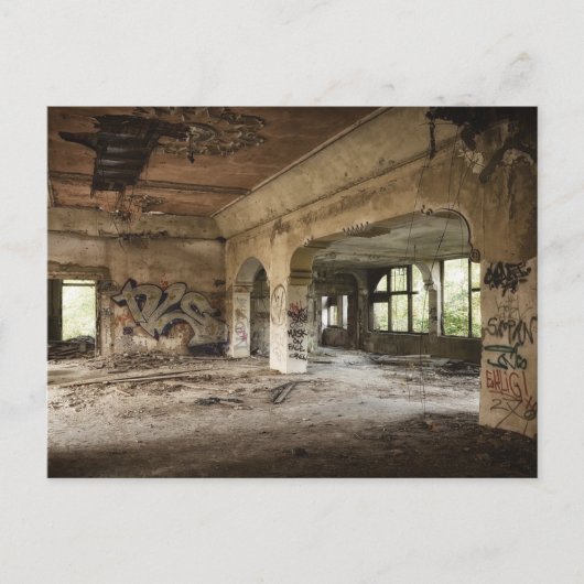 放棄された離れ建物から減衰はがき ポストカード (正面)