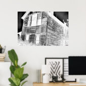 放棄された2階建てハウス – ネガティブ ポスター (ホームオフィス)