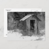 放棄されたOuthouse (B&W)はがき ポストカード (正面/裏面)