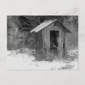 放棄されたOuthouse (B&W)はがき ポストカード (正面)