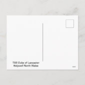 放棄されたTSS Duke of Lancaster船 シーズンポストカード (裏面)