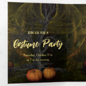 放棄パンプキンパッチハローウィンパーティ 三つ折り招待状 (内部最初)