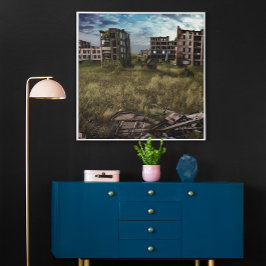 放棄 アーバンポスト黙示録アート キャンバスプリント