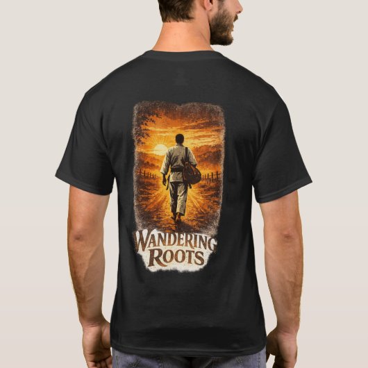 放浪する根 伝統空手シャツ Tシャツ (裏面)