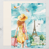 放浪の女の旅行水彩紙シート (正面/裏面)