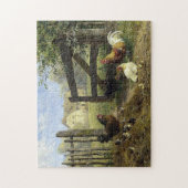 放浪の農場のニワトリ カール・ジュッツ ジグソーパズル (縦)