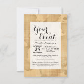 放浪者が···」 旅行引用文オンヴィンテージ紙 招待状 (正面)