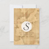 放浪者が···」 旅行引用文オンヴィンテージ紙 招待状 (裏面)