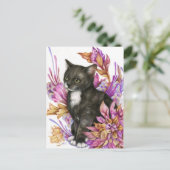 放浪者 – Tuxedo猫アートポストカード ポストカード (スタンド正面)