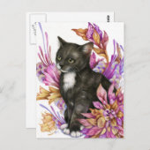 放浪者 – Tuxedo猫アートポストカード ポストカード (正面/裏面)