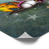 放浪魔女と猫アートのポスター ポスター (角)