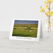 放牧の馬/ポニー – 挑戦して幸運 カード (黄色い花)