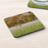 放牧エルクカップルのコースターセット6 コースター (左側)